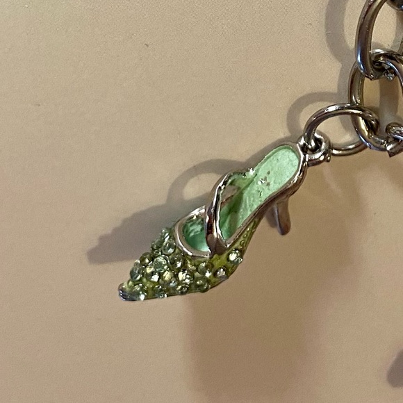 Silver Shoe Charm Bracelet Size 7.5 - Picture 11 of 12